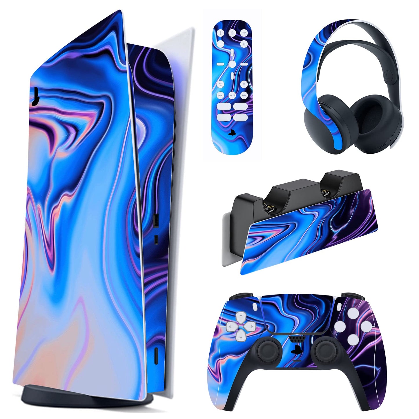 PlayVital Origin of Chaos Full Set Skin Decal for PS5 Console Digital Edition  Sticker Vinyl Decal Cover for PS5 Controller & Charging Station & Headset & Media Remote