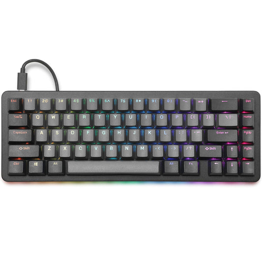 DROP ALT 65% Mechanical Keyboard - Cherry MX Blue, Hot-Swap, RGB Backlighting, Aluminum Frame, Black, Model MDX-31827-12