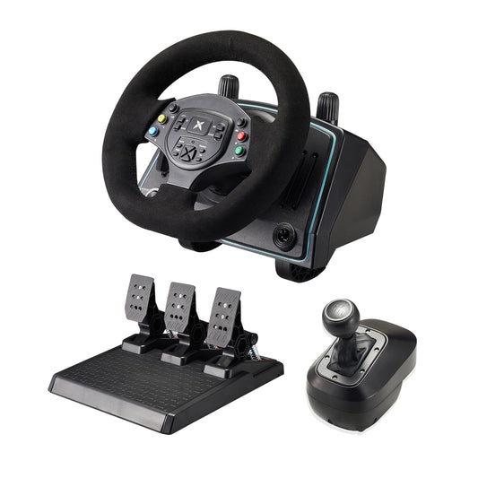 DOYO Racing Wheel, 1080 Degree Gaming Steering Wheel with Pedals and Shifter, Vibration Feedback, Paddle Shifters, Xbox Steering