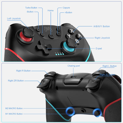 Deepdawn Wireless Pro Controller for Nintendo Switch - Programmable Gamepad Joystick, 2023 Upgraded Version