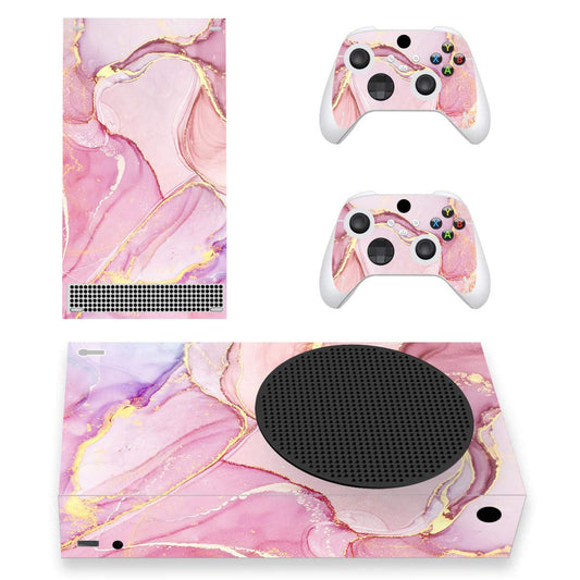 PlayVital Cosmic Pink Gold Marble Effect Custom Vinyl Skins for Xbox Core Wireless Controller  Wrap Decal Cover Stickers for Xbox Series S Console Controller
