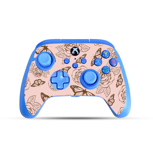 Gaming Skin Compatible with PowerA Xbox Series X|S Enhanced Wired Controller - Butterfly Garden - Premium 3M Vinyl Protective Wrap Decal Cover - Easy to Apply | Crafted in The USA by MightySkins