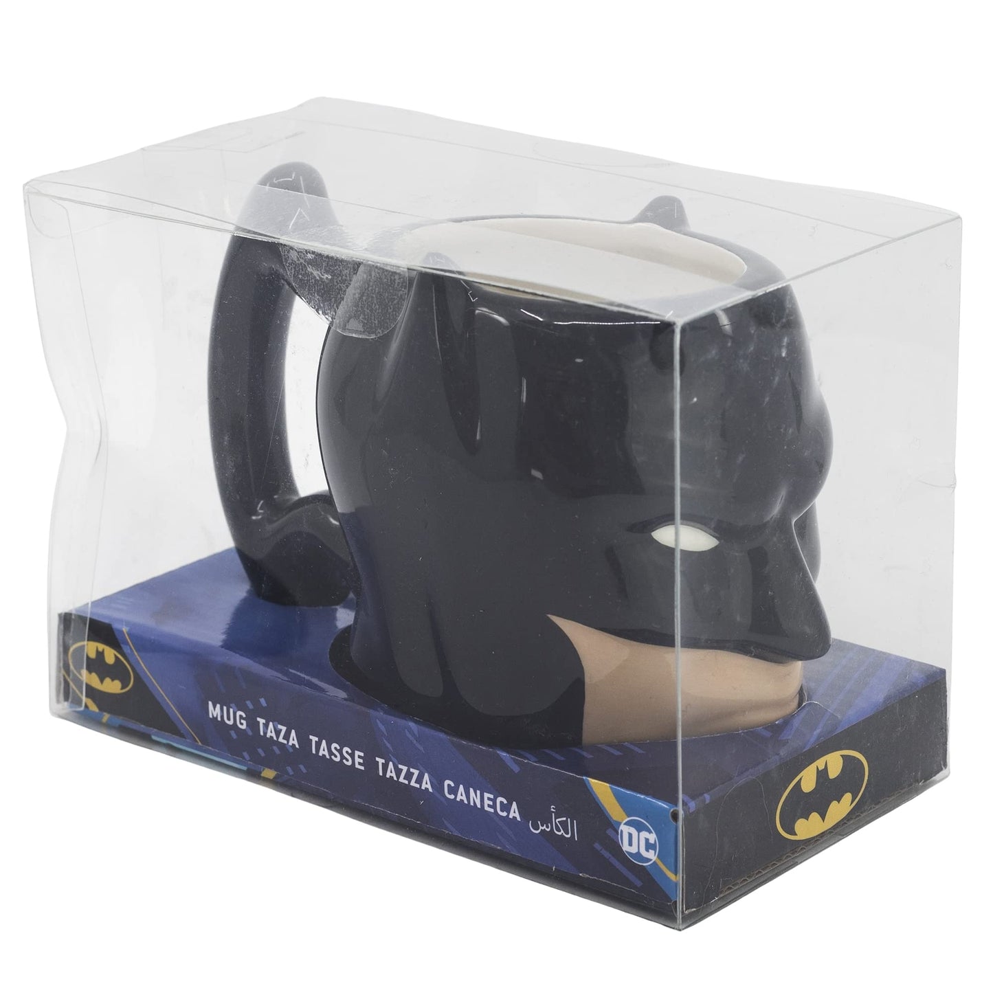 Stor Batman 3D Face Mug, 385ml, Black - Unique Design, Perfect for Home or Office