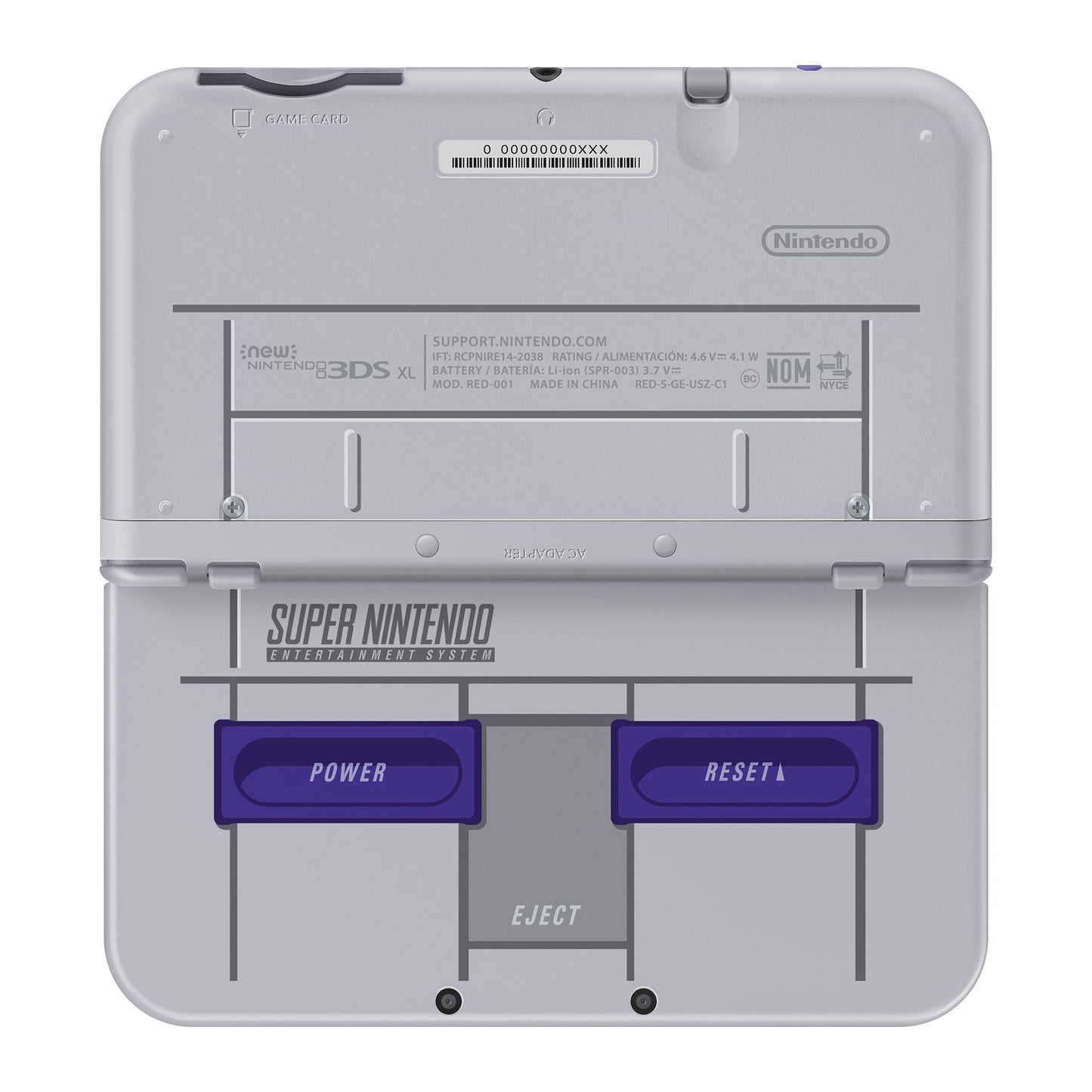 Nintendo New 3DS XL - Super NES Edition with Super Mario Kart Download Code, Multicolor, Model REDSGEGC
