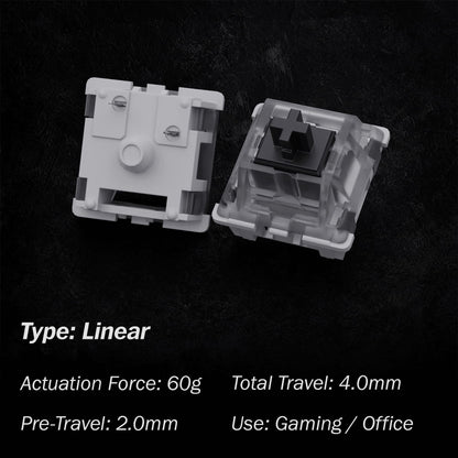 GATERON KS-9 RGB Mechanical Key Switches - Clear Top, 65 Pcs, Black