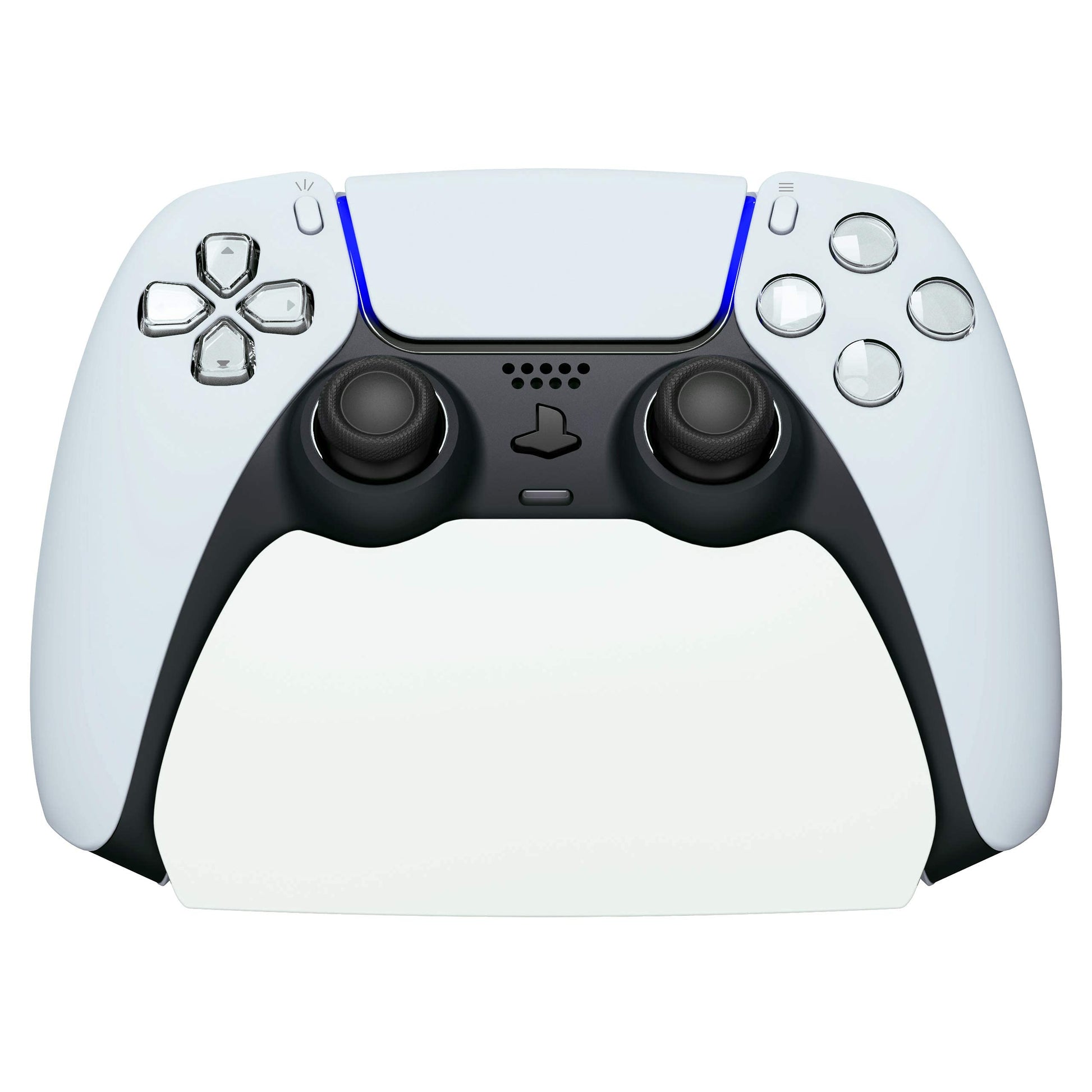 playvital White Controller Display Stand for ps5  Gamepad Accessories Desk Holder for ps5 Controller with Rubber Pads