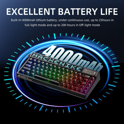 Machenike KT68 Pro 65% RGB Wireless Mechanical Gaming Keyboard, Hot Swappable Brown Switch, Transparent Black, Customizable LED Screen