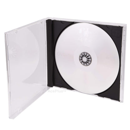 AcePlus 10-Pack Black CD Jewel Cases with 50 Assorted Color Sleeves - Plastic, Model 8541764414