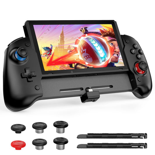 NexiGo Hall Effect Gripcon Joystick for Nintendo Switch - No Drift, 6-Axis Gyro, Ergonomic, Black, Model: 1125 BLK Hall
