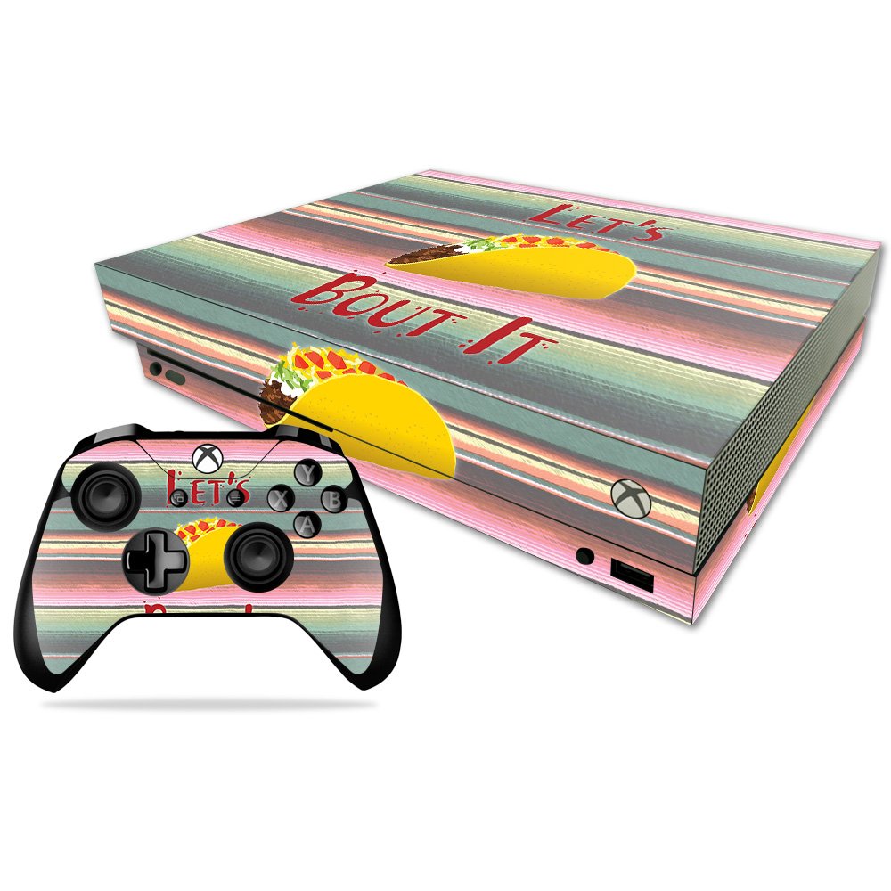 MIGHTY SKINS Xbox One X Skin - Lets Taco Bout It | Durable Vinyl Decal Cover | Easy Apply/Remove | Model MIXBONXCMB-Lets Taco Bout It