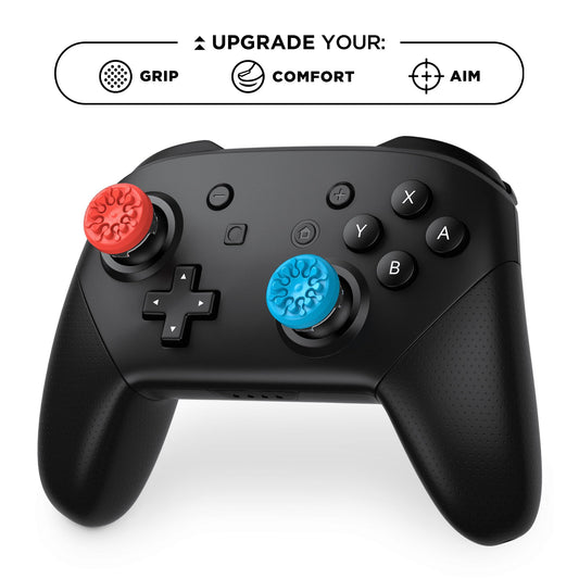 KontrolFreek Performance Thumbsticks for Nintendo Switch Pro Controller - Concave - Blue/Red - Model 1801-PRO