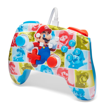 PowerA Enhanced Wired Controller for Nintendo Switch - Mario Hero Reel, Model NSGP0282-01