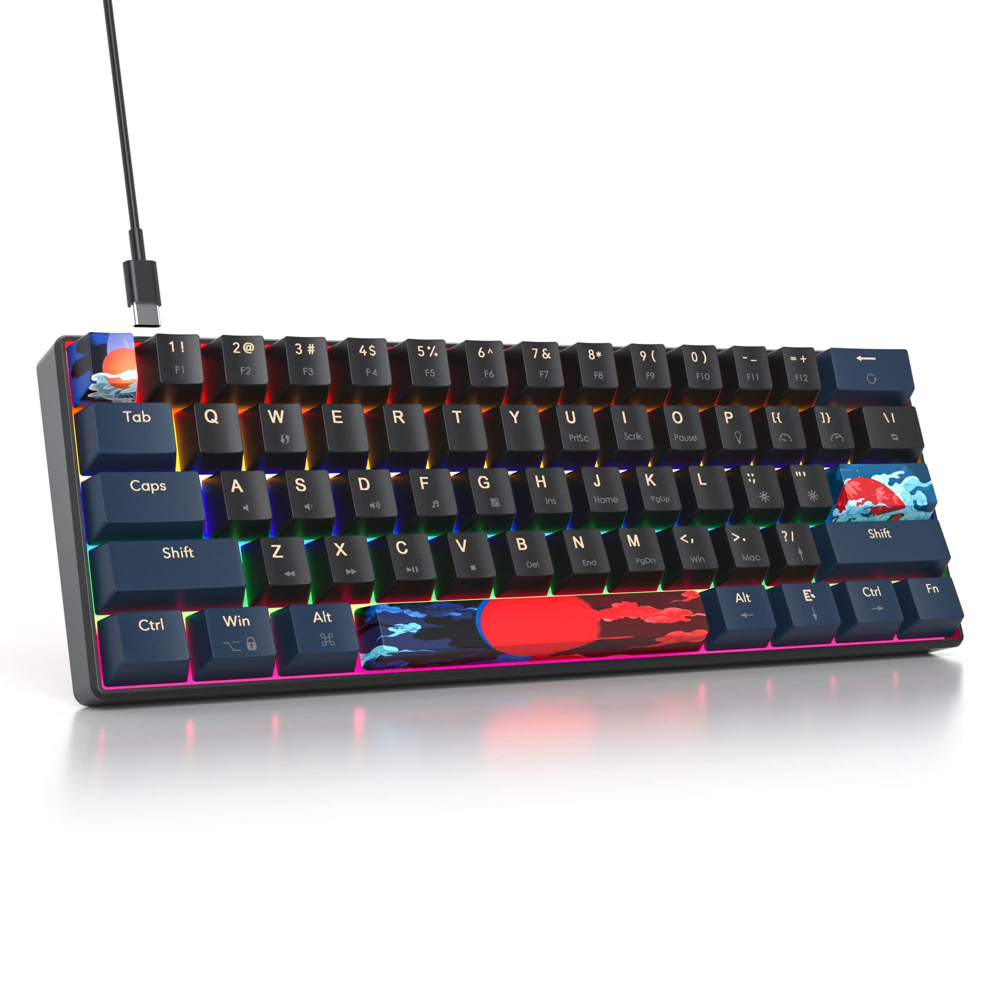iTastatur 75 Percent Mechanical Gaming Keyboard  87 Keys RGB Backlit Wired Keyboard TKL Compact Keyboard with Linear Red Switches for Laptop PC PS4 PS5 Xbox Gamer(87 Dolch)