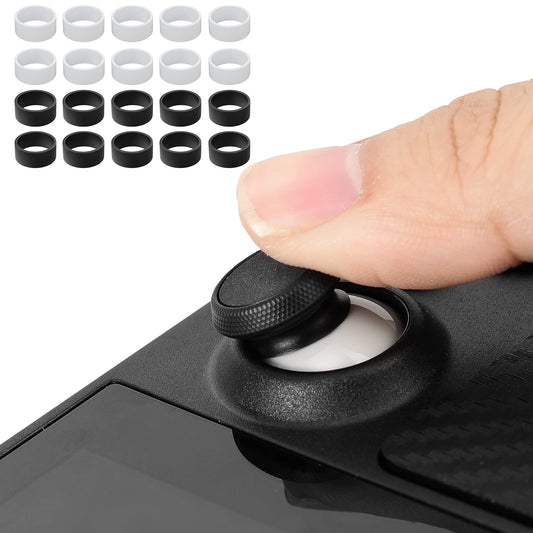 TiMOVO Joystick Protectors, 20 Pcs Silicone Rings for PS5/PS4/Xbox/Switch Pro, Black & White, Invisible Elastic Design