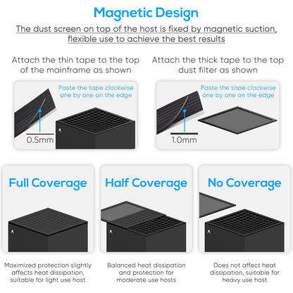 FYOUNG Vent Dust Cover and Filter for Xbox Series X - 2 Pack, Black, PVC with Silicone Dust Plugs, Model 20904311031