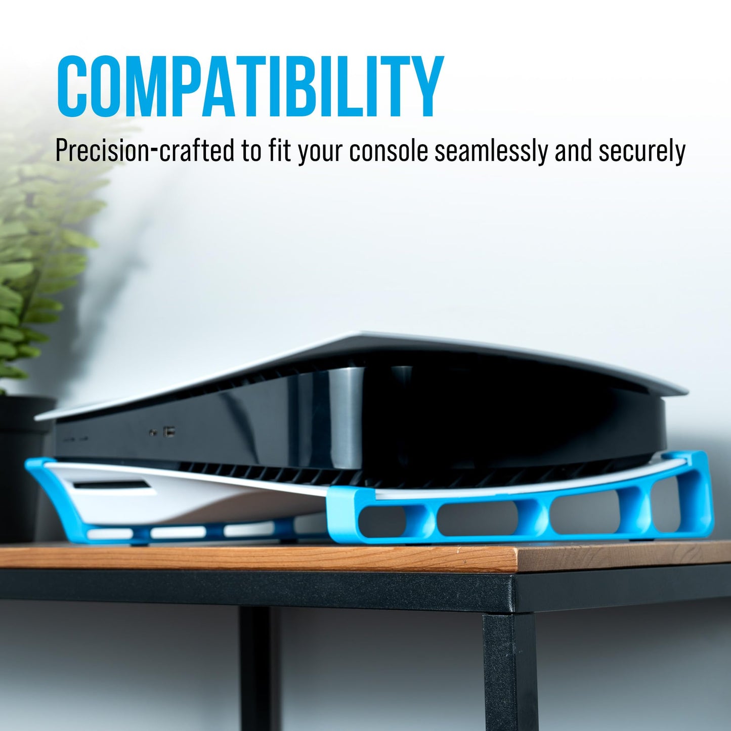 Glistco Skates - PS5 Horizontal Stand Compatible, Blue Rubber Design