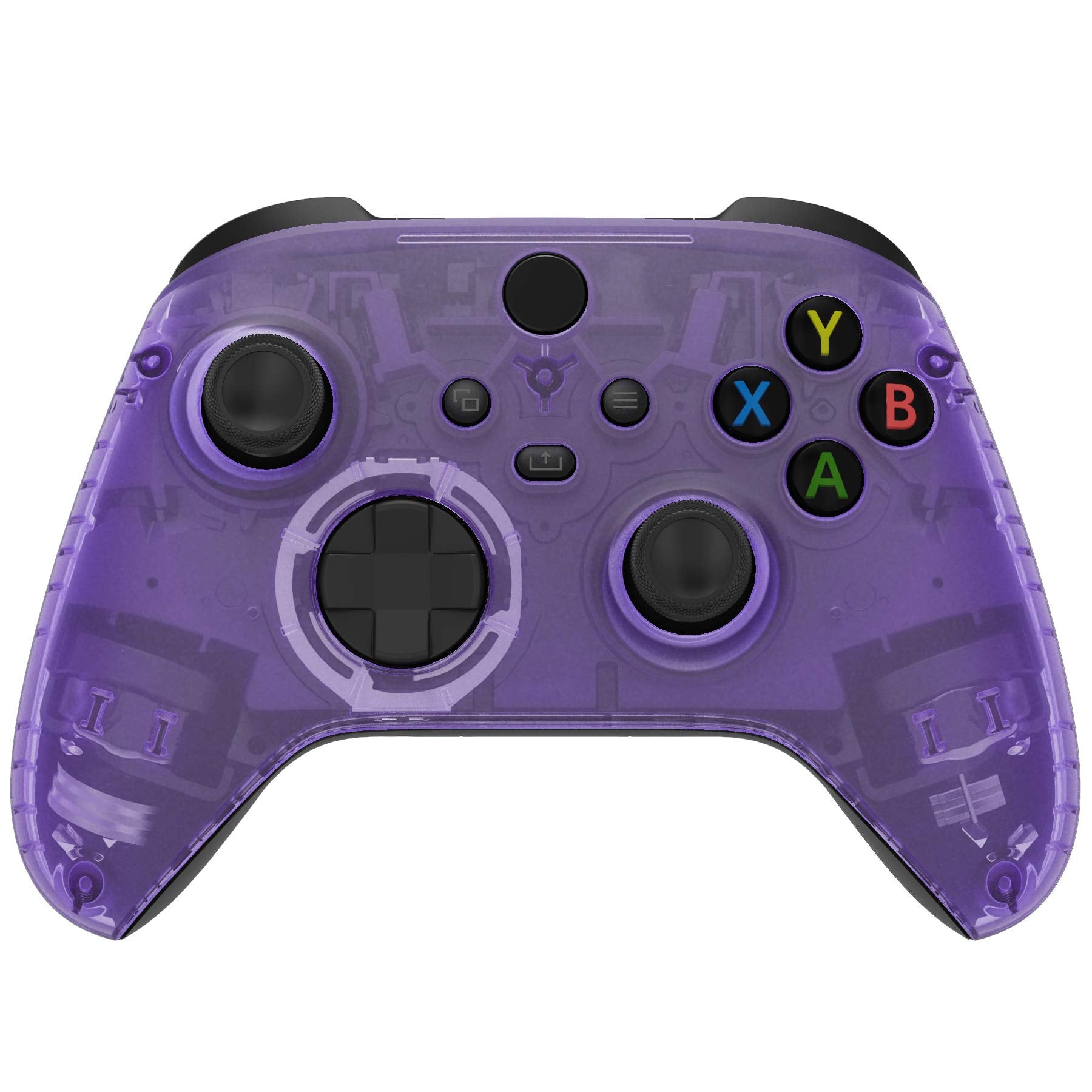 eXtremeRate Replacement Faceplate for Xbox Series X & S Controller - Personalize Your Control - Clear Atomic Purple Front Housing Shell for Xbox Core Wireless Controller