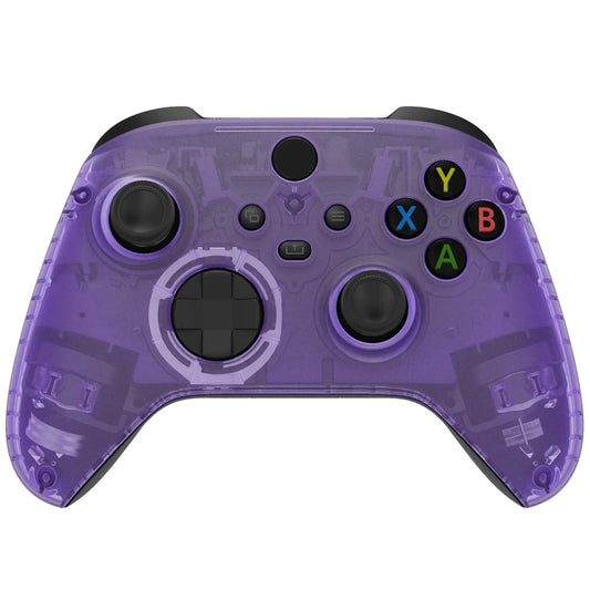 eXtremeRate Replacement Faceplate for Xbox Series X & S Controller - Personalize Your Control - Clear Atomic Purple Front Housing Shell for Xbox Core Wireless Controller