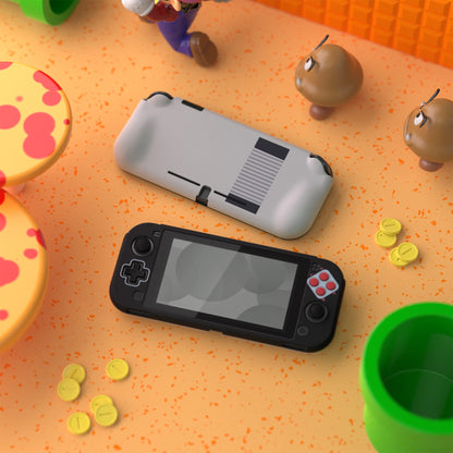 PlayVital ZealProtect Case for Nintendo Switch Lite - Hard Shell, Ergonomic Grip, Screen Protector, Thumb & Button Caps - Classics NES Style