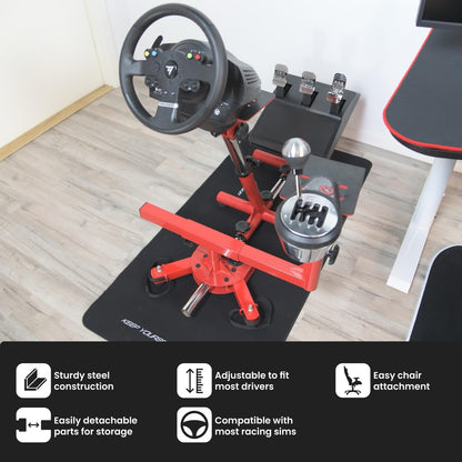 Arozzi Velocita Racing Simulator Cockpit - Collapsible, Portable, Red, Compatible with Most Gear, Model VELOCITA-RED