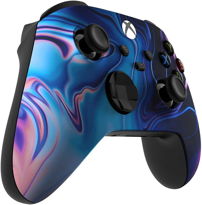 Custom Controllerzz Wireless Controller for Xbox Series X/S & One - Soft Touch Feel - X/S Blue & Purple Swirl