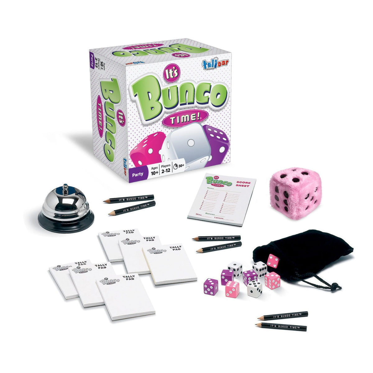 Bunco Deluxe Dice Party Game Set - Fast-paced Fun for 4-12 Players  Complete with Die and Game Bell - Ideal for Bunco Party