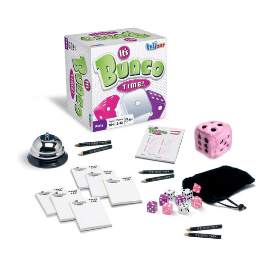 Bunco Deluxe Dice Party Game Set - Fast-paced Fun for 4-12 Players  Complete with Die and Game Bell - Ideal for Bunco Party