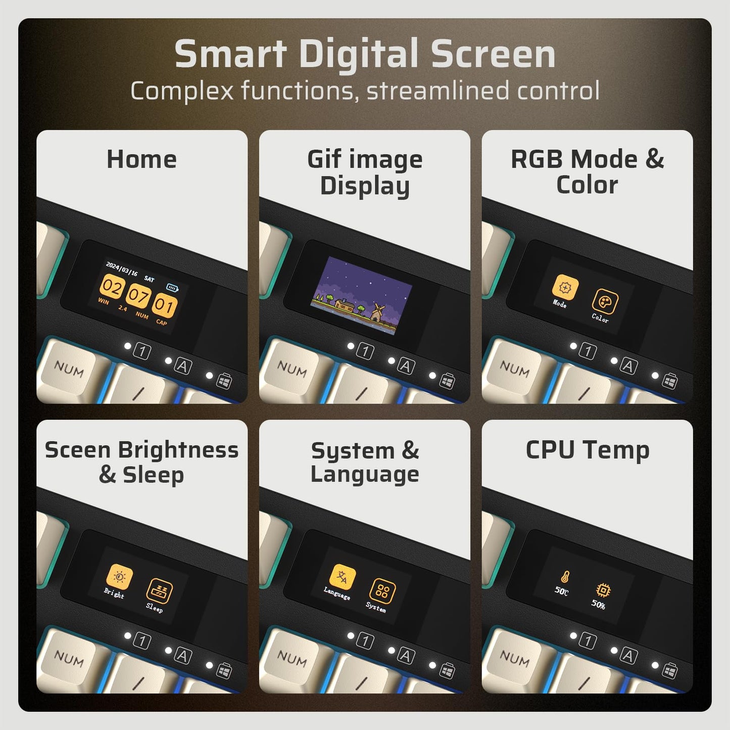 LTC NB-1041 Pro Wireless Mechanical Keyboard, 2.4GHz/BT/USB-C, RGB, Red Switch, Eclipse Black, Hot Swappable, 104 Keys