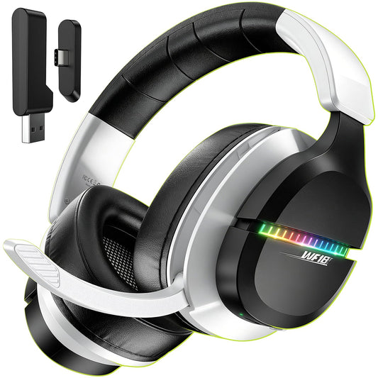 Buwnia WF18 Wireless Gaming Headset  Up to 100H Battery  2.4GHz & Bluetooth 5.3  7.1 Surround Sound for FPS  Battle Royale & Sports Games for ps5  PC  Switch  Mobile