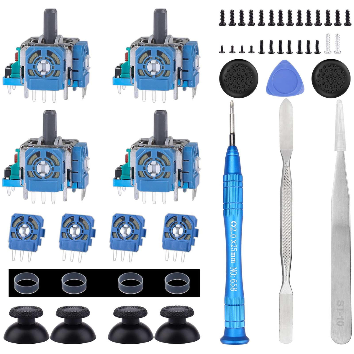 Ikpek 4 Pack Analog 3D Joysticks Replacement for DualSense PS5 Controller  Joysticks Part with Repair Screwdriver Kit for PlayStation 5 Controller