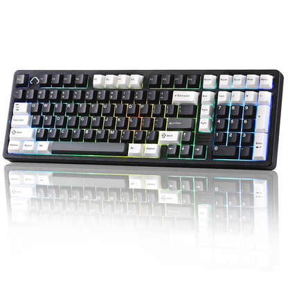 YUNZII AL98 Wireless Mechanical Gaming Keyboard, RGB Backlit, 1800 Layout, Black, Milk Switch, Gasket Mount, Hot Swappable