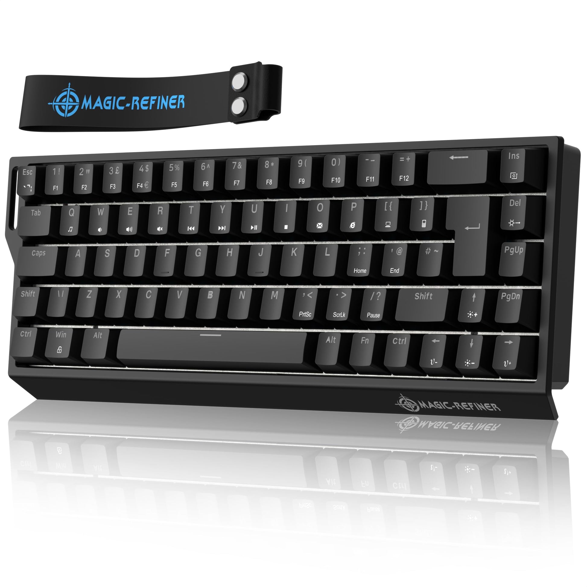 MAGIC-REFINER X68 HE Rapid Trigger Mechanical Gaming Keyboard 60% Wired with Adjustable Actuation  Hall Effect Magnetic Switch  8KHz Polling Rate  RGB Backlit  Top Mount for PC Mac Esport Gamer(Black)