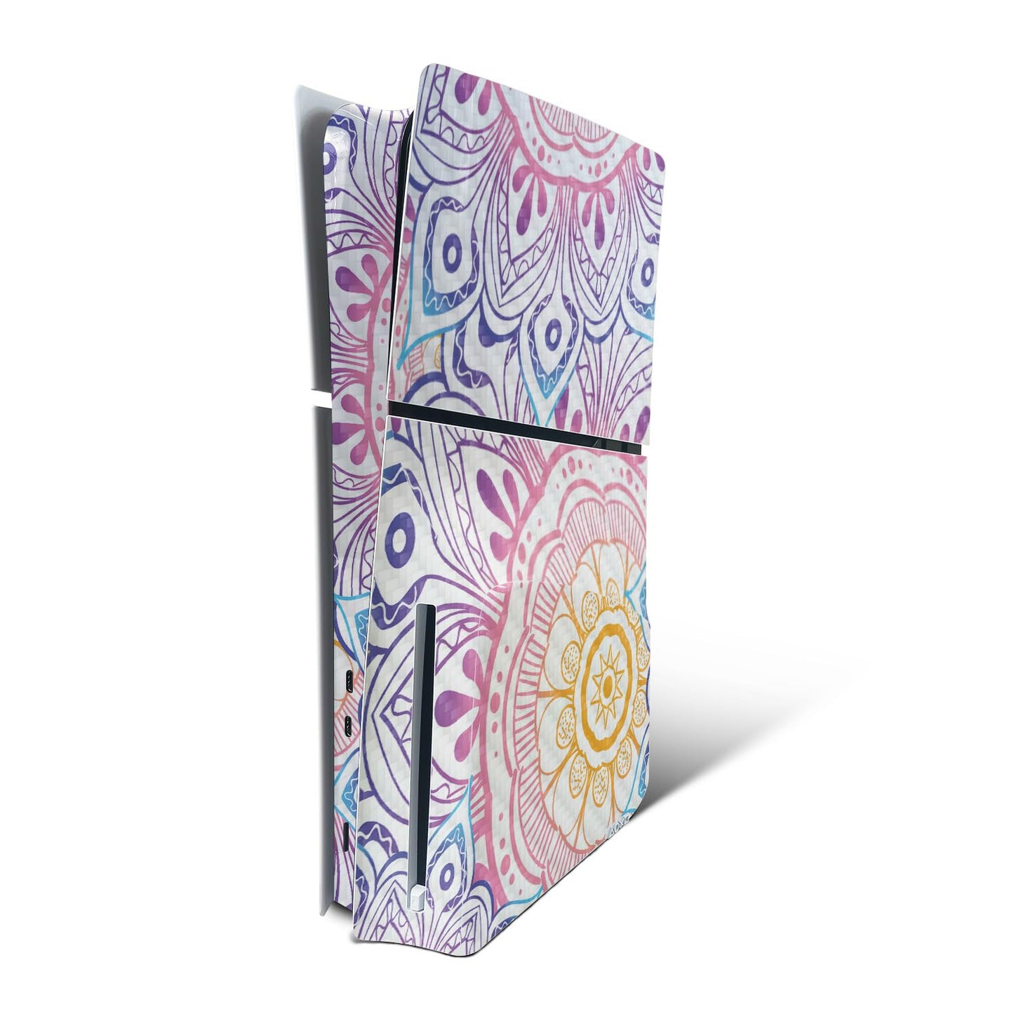 MightySkins Carbon Fiber Skin for PS5 Playstation 5 Slim Disc Edition Console Only - Vibrant Mandala Protective  Durable Textured Carbon Fiber Finish Easy to Apply Made in The USA