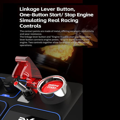 PXN Multi-functional Sim Racing Button Box, 30 Programmable Buttons, Adjustable RGB Lighting, 7.25"x5.68"x3.1", Black, Model PXN CB1