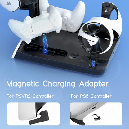 bainenjia 3-in-1 Controller Charging Dock for PSVR2 & PS5, LED Light, Multi Function Showcase Stand, PSVR Stand