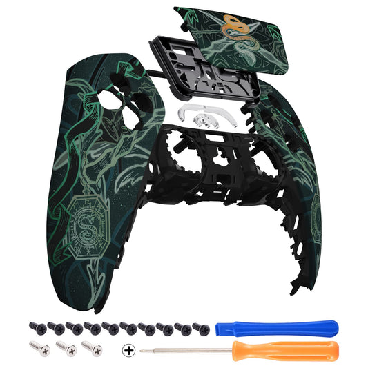 eXtremeRate Serpent Totem Soft Touch Touchpad Front Top Shell Compatible with ps5 Controller BDM-010 020 030 040 050  DIY Replacement Shell Custom Touch Pad Cover Compatible with ps5 Controller
