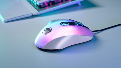 ROCCAT Kone XP Gaming Mouse - 19K DPI, 4D Krystal Wheel, AIMO RGB, White