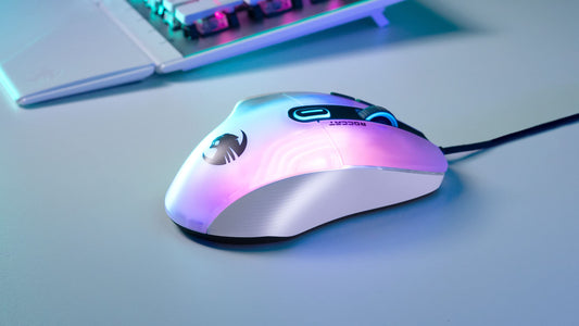 ROCCAT Kone XP Gaming Mouse - 19K DPI, 4D Krystal Wheel, AIMO RGB, White