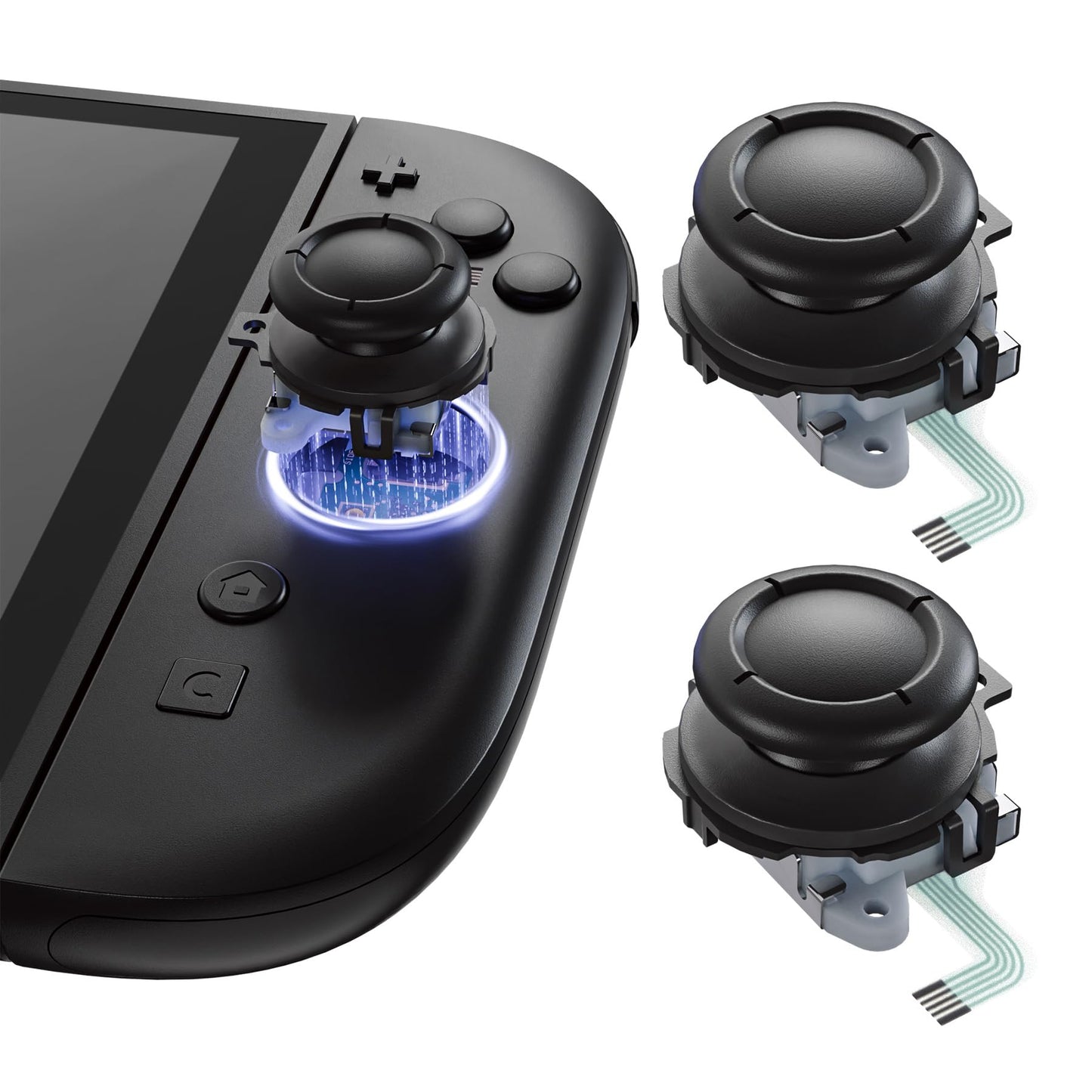 eXtremeRate Replacement 3D Joystick for Nintendo Switch 2 JoyCon  Controller Left Right Analog Stick Thumbsticks with Repair Tools for JoyCon 2  Multi-Colors Options - Black