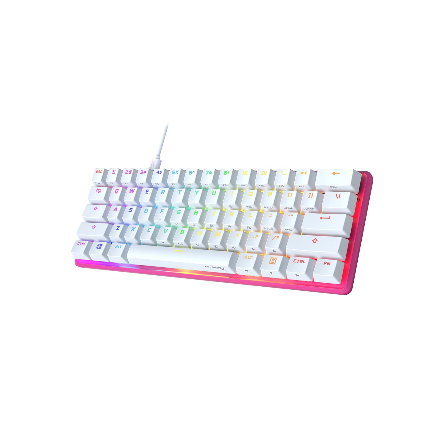 HyperX Alloy Origins 60 Mechanical Gaming Keyboard - Ultra Compact 60% - Linear Red Switch, Pink, Model 572Y6AA#ABA, RGB Backlit