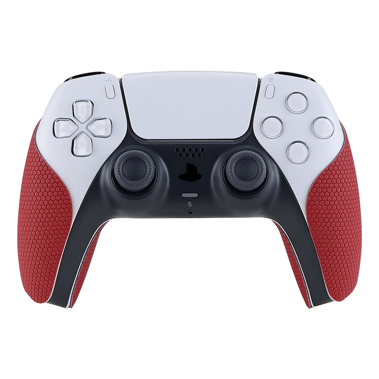 eXtremeRate PlayVital Red Anti-Skid Sweat-Absorbent Controller Grip for ps5 Controller  Professional Textured Soft Rubber Pads Handle Grips for ps5 Controller