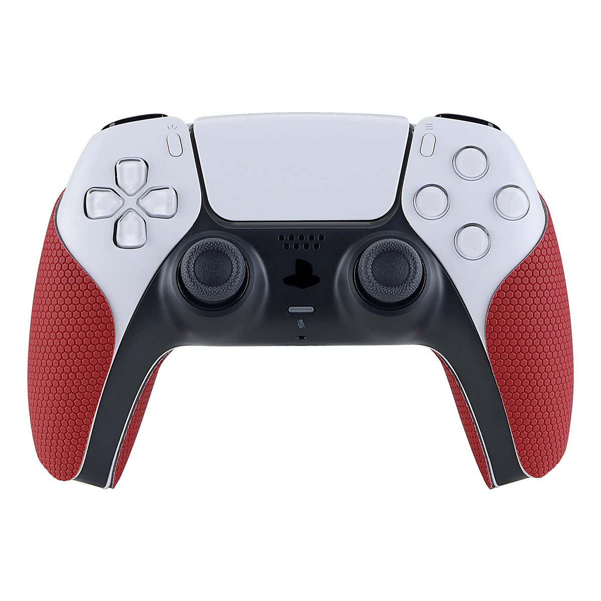 eXtremeRate PlayVital Red Anti-Skid Sweat-Absorbent Controller Grip for ps5 Controller  Professional Textured Soft Rubber Pads Handle Grips for ps5 Controller