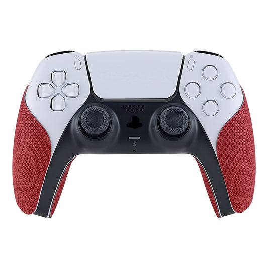 eXtremeRate PlayVital Red Anti-Skid Sweat-Absorbent Controller Grip for ps5 Controller  Professional Textured Soft Rubber Pads Handle Grips for ps5 Controller