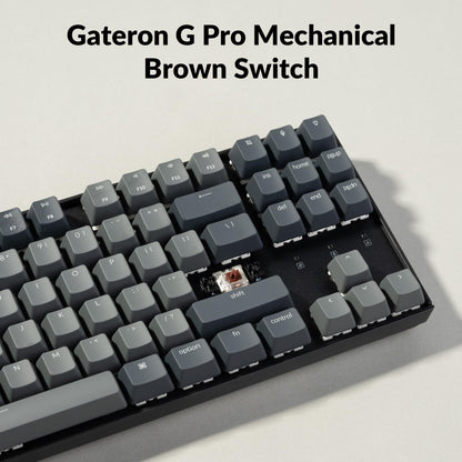 Keychron K8 Tenkeyless Wireless Mechanical Keyboard - Brown Switch, Bluetooth, White Backlight for Mac & Windows, Model K8-A3