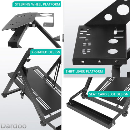 Dardoo G920 X Flight Racing Simulator Cockpit Frame for Logitech/Thrustmaster, Adjustable, Foldable, Black, Model: Flight Game Controller-79