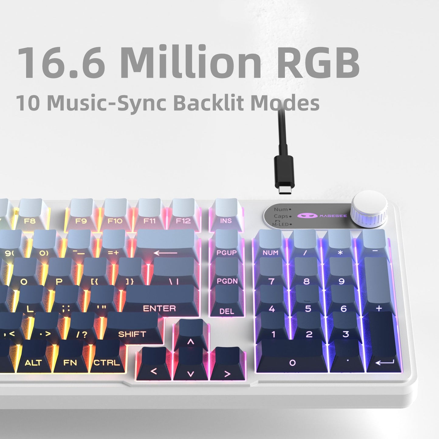 Camiysn GK960 98 Keys Keyboard, Type-C, Blue Black, Side Engraved ABS Keycaps for PC/Laptop/MAC