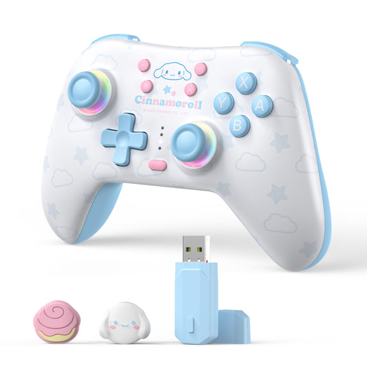 Kuitmor Blue Switch Controller,Blue Dog Hall Effect Controllers Wireless for Switch 2/1/OLED/Lite,PC,Android,iOS, Bluetooth + Wi