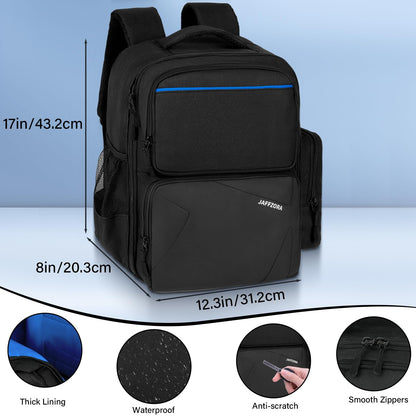 Jaffzora Travel Backpack for PS5/15.6" Laptop - Protective Black Carrying Case, Model J-PS5 BPK-B-BK