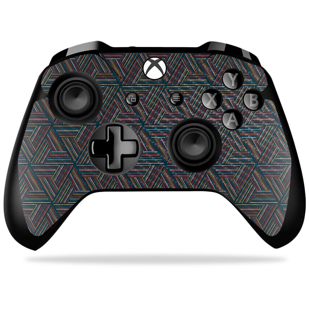 MightySkins Carbon Fiber Skin for Microsoft Xbox One X Controller - Triangle Stripes | Protective  Durable Textured Carbon Fiber Finish | Easy to Apply  Remove  and Change Styles | Made in The USA
