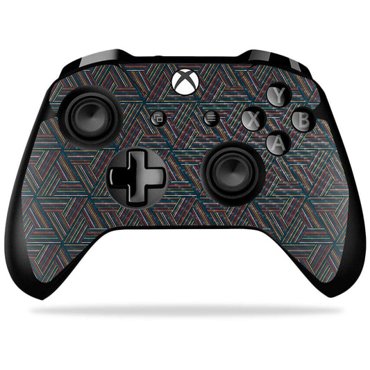 MightySkins Carbon Fiber Skin for Microsoft Xbox One X Controller - Triangle Stripes | Protective  Durable Textured Carbon Fiber Finish | Easy to Apply  Remove  and Change Styles | Made in The USA